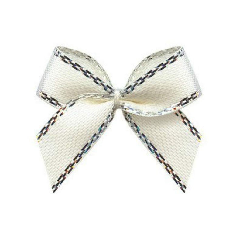 Aysekone 100 Pieces Mini Metallic Edge Satin Bowknot Flowers DIY Craft Ribbon Bow Appliques for Sewing,Scrapbooking,Wedding and Decoration (Mixed 10 Colors) - Image 4